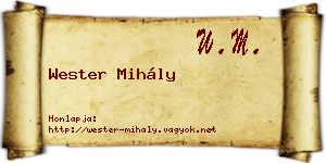 Wester Mihály névjegykártya