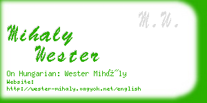 mihaly wester business card